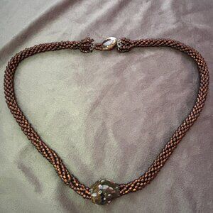 Handmade Beaded Necklace with Glass Accents